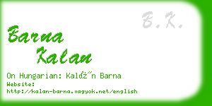 barna kalan business card